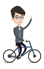 Image showing Man riding bicycle vector illustration.