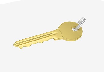 Image showing gold key with silver ring