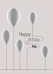 Image showing birthday card with abstract folded paper balloons