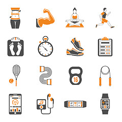 Image showing Fitness and Gym Icons Set