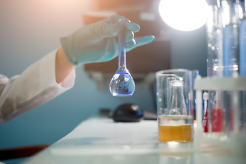 Image showing Lab assistant in white coat