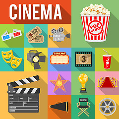 Image showing Cinema Flat Icons Set