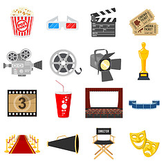 Image showing Cinema Flat Icons Set