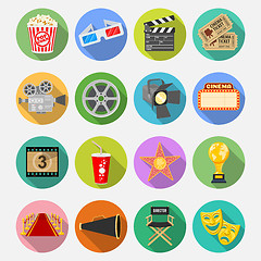 Image showing Cinema Flat Icons Set