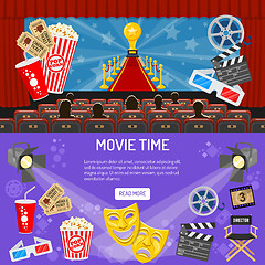 Image showing Cinema and Movie horizontal banners