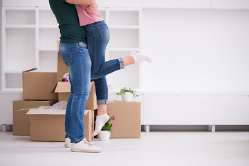 Image showing happy Young couple moving in new house