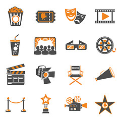 Image showing Cinema and Movie Icons Set