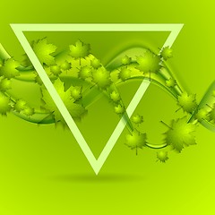 Image showing Bright green summer leaves wavy background