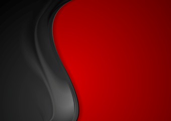 Image showing Contrast red black smooth wavy background