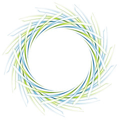 Image showing Abstract scratchy green and blue logo on white
