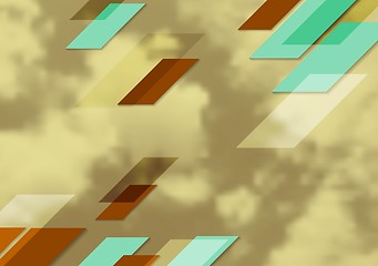 Image showing Abstract bright tech geometric design with sepia sky