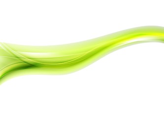 Image showing Bright green soft abstract wave on white background