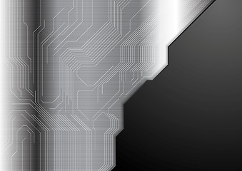 Image showing Abstract metallic background with circuit board