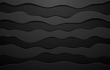 Image showing Black concept wavy abstract background