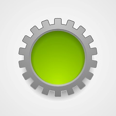 Image showing Abstract tech green grey gear icon