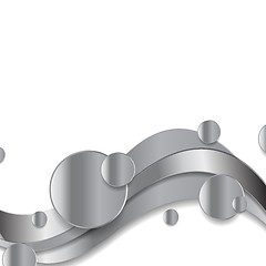 Image showing Abstract metallic waves and circles background