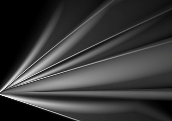 Image showing Dark abstract grey smooth waves background