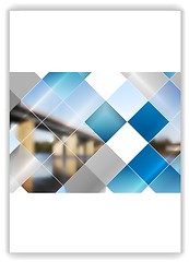 Image showing Abstract geometric flyer template layout with bridge landscape