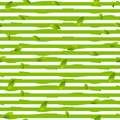 Image showing Grunge stripes and summer leaves background