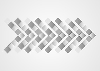 Image showing Abstract grey geometric tech arrow design