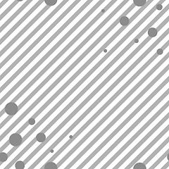 Image showing Grey diagonal stripes and circles seamless pattern