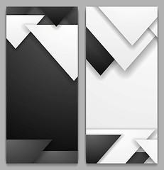 Image showing Black and white geometric tech banners