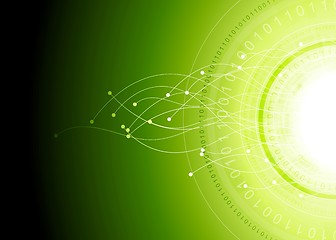 Image showing Bright hi-tech abstract green background