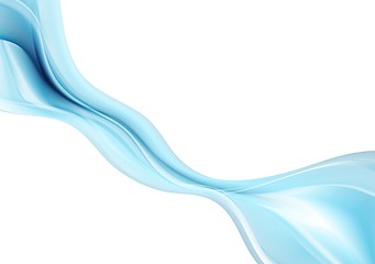 Image showing Bright blue soft abstract wave on white background