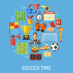 Image showing Soccer Flat Icon Concept