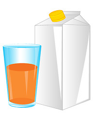 Image showing Box and glass with juice