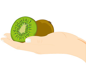 Image showing Fruits kiwi in hand