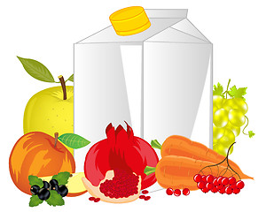 Image showing Packing of juice and fruits with vegetable