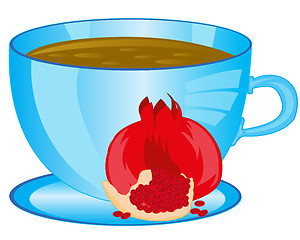 Image showing Tea with fruit garnet