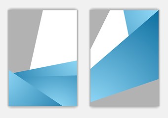 Image showing Abstract blue grey geometric corporate flyer design