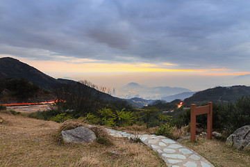 Image showing Tai Mo Shan sunset
