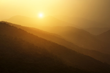 Image showing Tai Mo Shan sunset