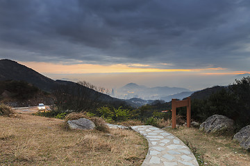 Image showing Tai Mo Shan sunset