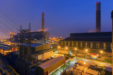 Image showing Glow light of petrochemical industry 