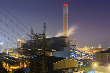 Image showing Glow light of petrochemical industry 