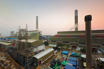 Image showing Hong Kong power station at sunset