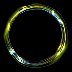 Image showing Colorful glossy iridescent ring circle