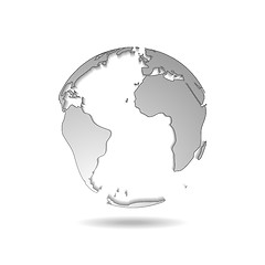 Image showing Tech grey globe world map design