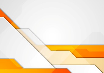 Image showing Orange grey abstract hi-tech motion background