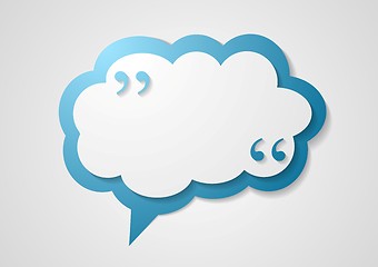 Image showing Blue cloud speech bubble with commas, quote background