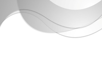 Image showing Grey corporate wavy abstract background