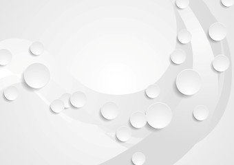 Image showing Geometric grey wavy tech abstract background