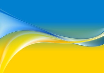 Image showing Wavy background Ukrainian flag colors