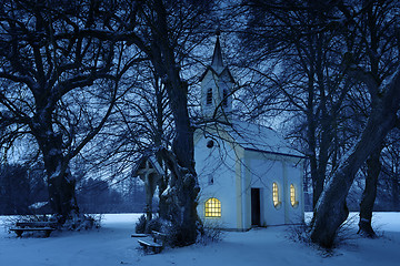 Image showing Chapel St. Wolfgang in winter in Bavaria