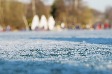 Image showing Frozen surface of lake Worthsee