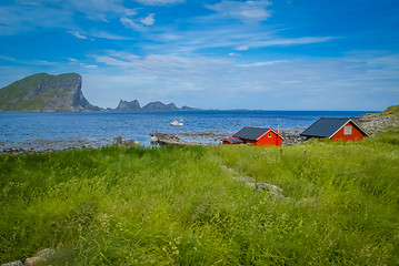 Image showing Red houses and greenery